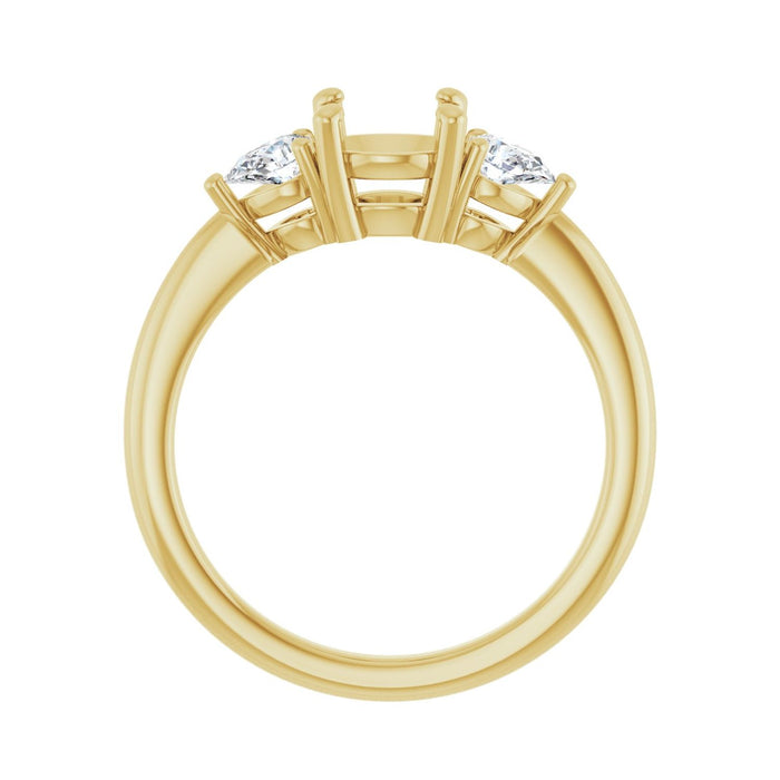 14K Yellow Gold 6.5 mm Round 1/4 CTW Lab-Grown Diamond Semi-Set Engagement Ring