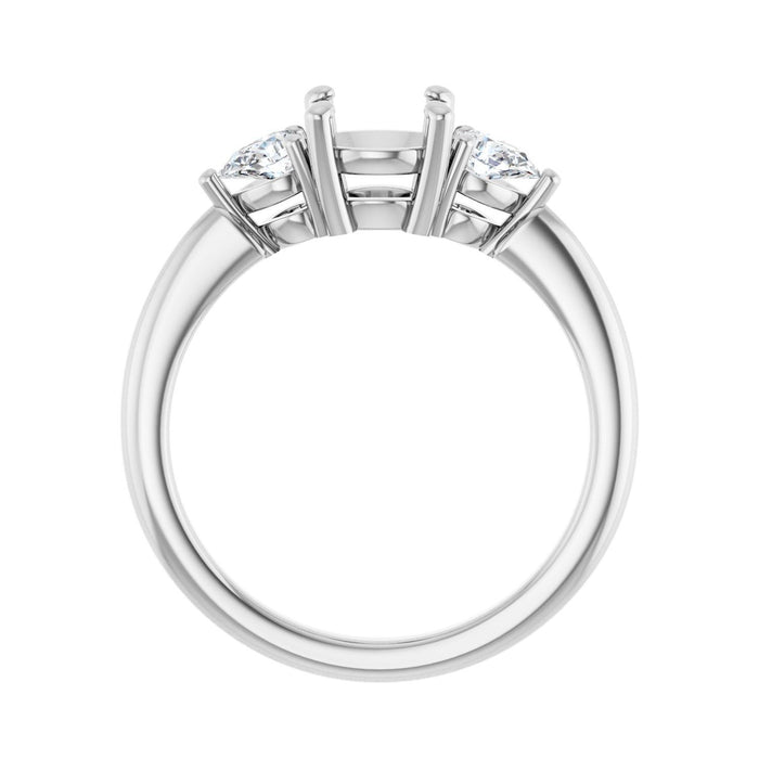 Platinum 6.5 mm Round 1/4 CTW Lab-Grown Diamond Semi-Set Engagement Ring