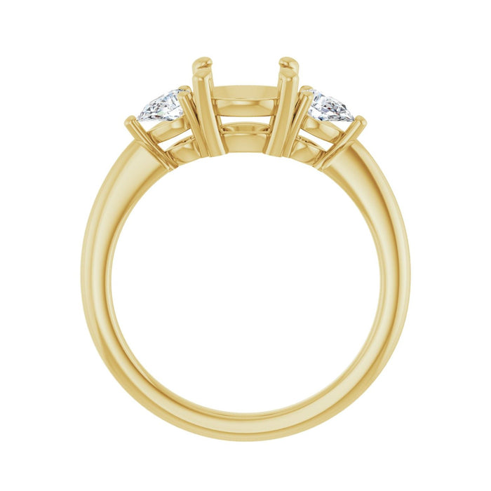 14K Yellow Gold 7.4 mm Round 1/4 CTW Lab-Grown Diamond Semi-Set Engagement Ring