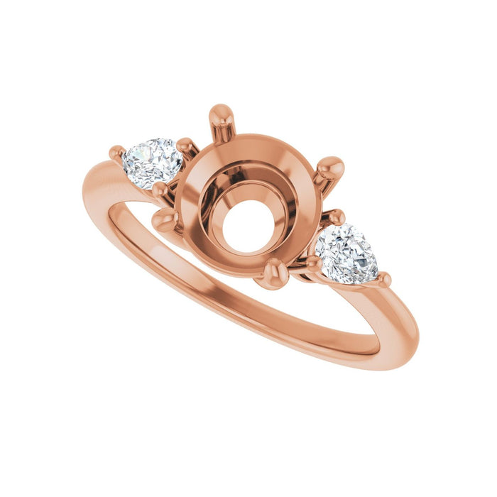 14K Rose Gold 8.2 mm Round 1/4 CTW Lab-Grown Diamond Semi-Set Engagement Ring