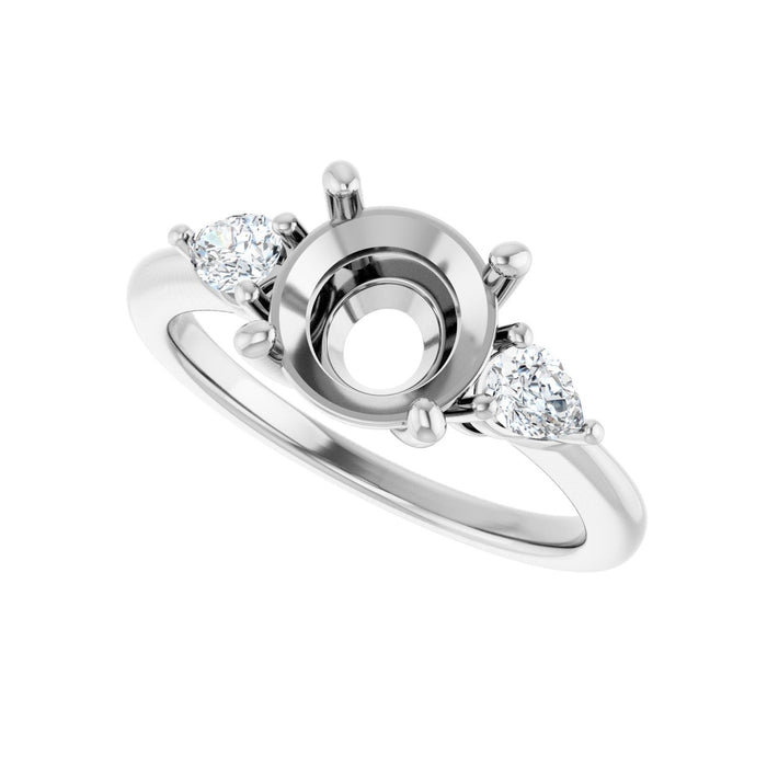 Platinum 8.2 mm Round 1/4 CTW Lab-Grown Diamond Semi-Set Engagement Ring