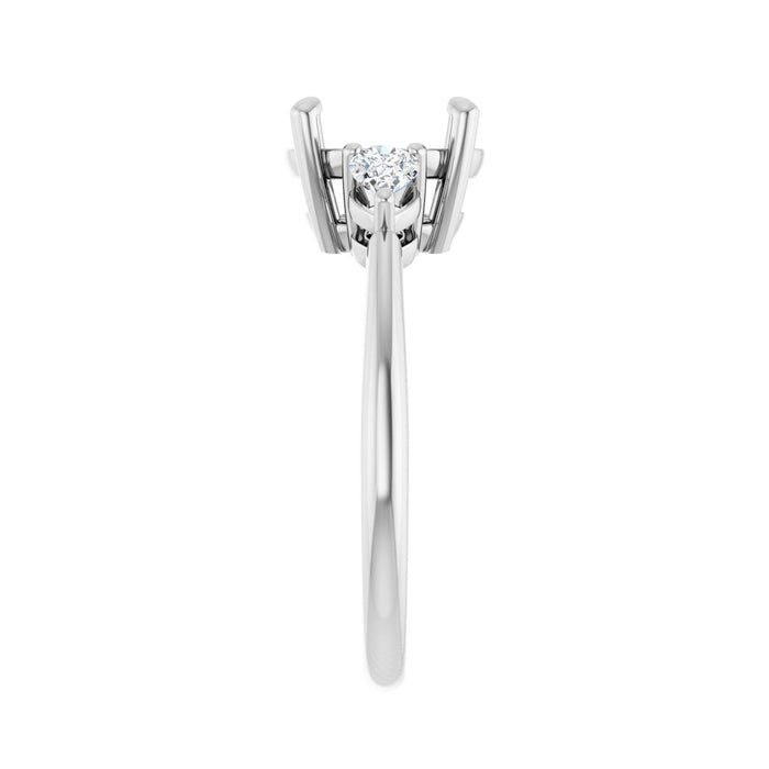 Platinum 9 mm Round 1/4 CTW Lab-Grown Diamond Semi-Set Engagement Ring