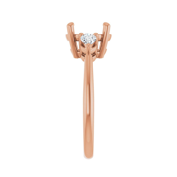14K Rose Gold 9 mm Round 1/4 CTW Lab-Grown Diamond Semi-Set Engagement Ring