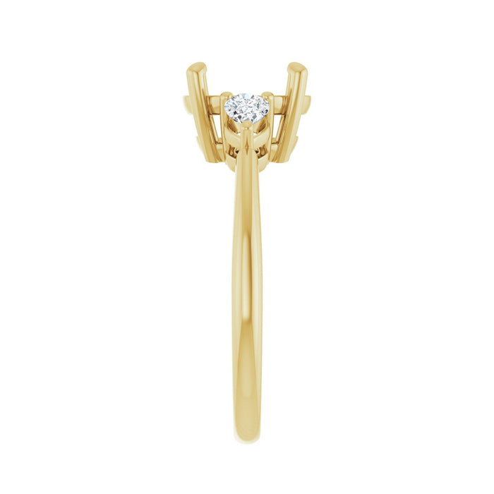 14K Yellow Gold 9 mm Round 1/4 CTW Lab-Grown Diamond Semi-Set Engagement Ring