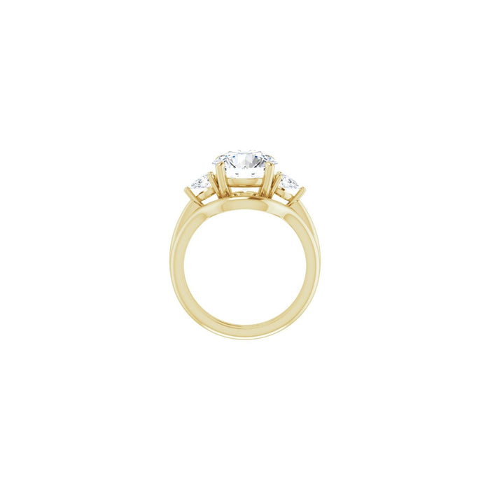 14K Yellow Gold 9.4 mm Round 1/4 CTW Lab-Grown Diamond Semi-Set Engagement Ring