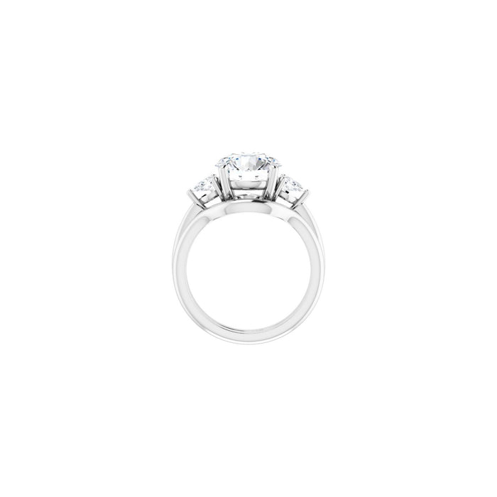 14K White Gold 9.4 mm Round 1/4 CTW Lab-Grown Diamond Semi-Set Engagement Ring