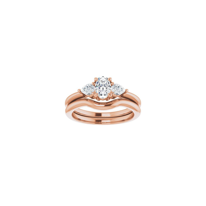 14K Rose Gold 6 x 4 mm Oval 1/4 CTW Lab-Grown Diamond Semi-Set Engagement Ring