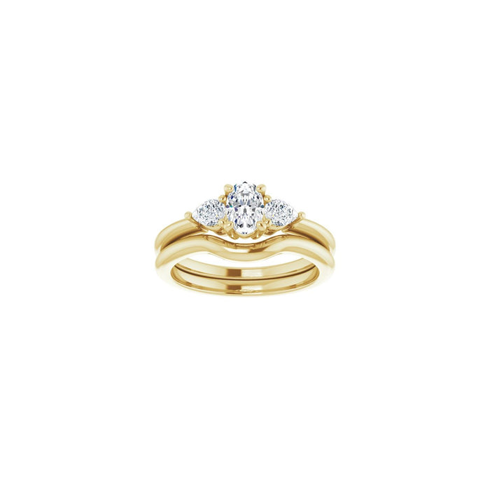 14K Yellow Gold 6 x 4 mm Oval 1/4 CTW Lab-Grown Diamond Semi-Set Engagement Ring