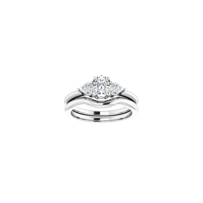 Platinum 6 x 4 mm Oval 1/4 CTW Lab-Grown Diamond Semi-Set Engagement Ring
