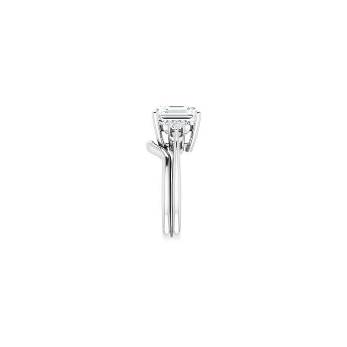 14K White Gold 10 x 10 mm Asscher 1/4 CTW Lab-Grown Diamond Semi-Set Engagement Ring