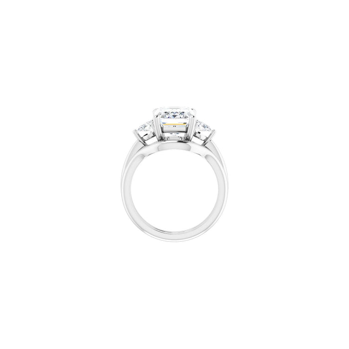 Platinum 10 x 8 mm Emerald 1/4 CTW Lab-Grown Diamond Semi-Set Engagement Ring
