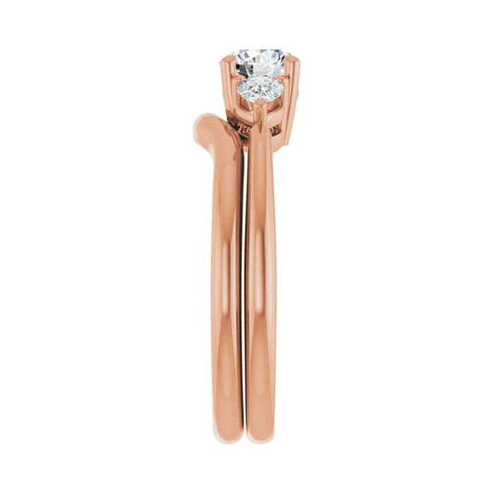 14K Rose Gold 5.2 mm Round 1/4 CTW Lab-Grown Diamond Semi-Set Engagement Ring