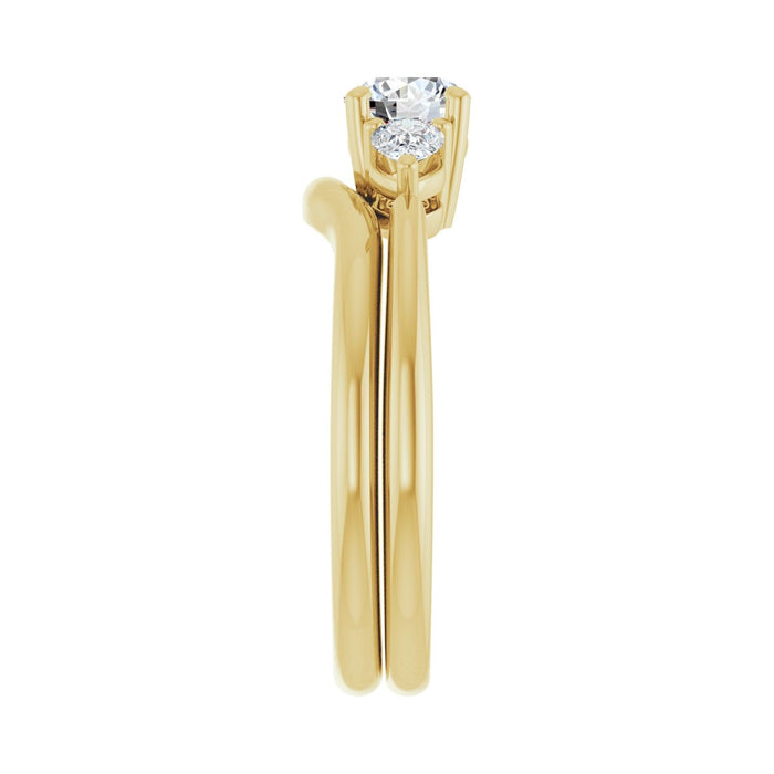 14K Yellow Gold 5.2 mm Round 1/4 CTW Lab-Grown Diamond Semi-Set Engagement Ring