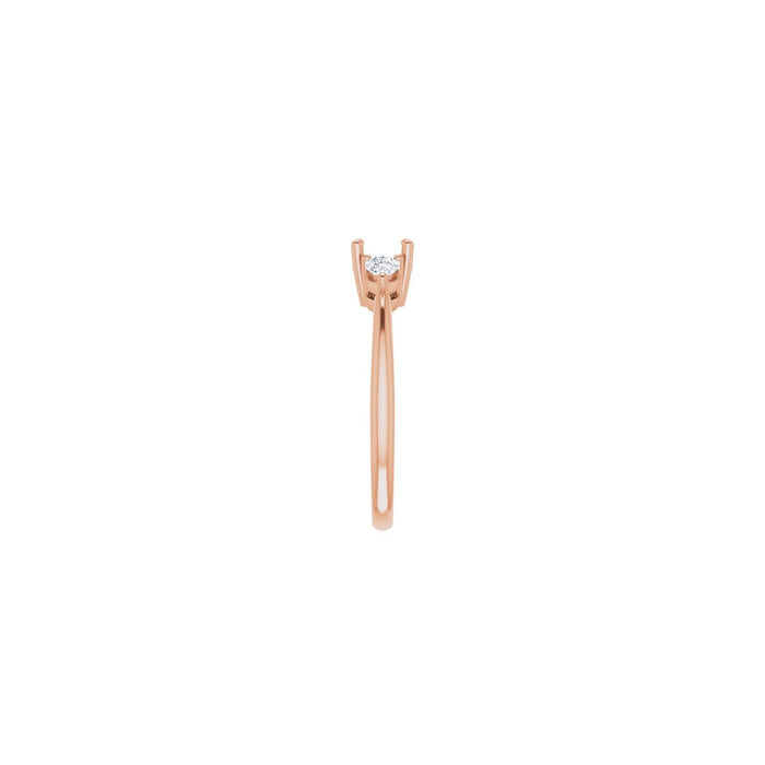 14K Rose Gold 5.5 mm Round 1/4 CTW Lab-Grown Diamond Semi-Set Engagement Ring