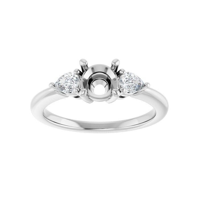Platinum 5.8 mm Round 1/4 CTW Lab-Grown Diamond Semi-Set Engagement Ring