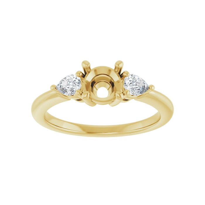 14K Yellow Gold 5.8 mm Round 1/4 CTW Lab-Grown Diamond Semi-Set Engagement Ring