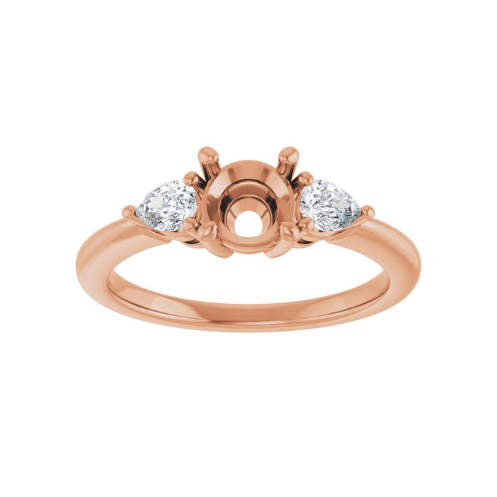 14K Rose Gold 5.8 mm Round 1/4 CTW Lab-Grown Diamond Semi-Set Engagement Ring
