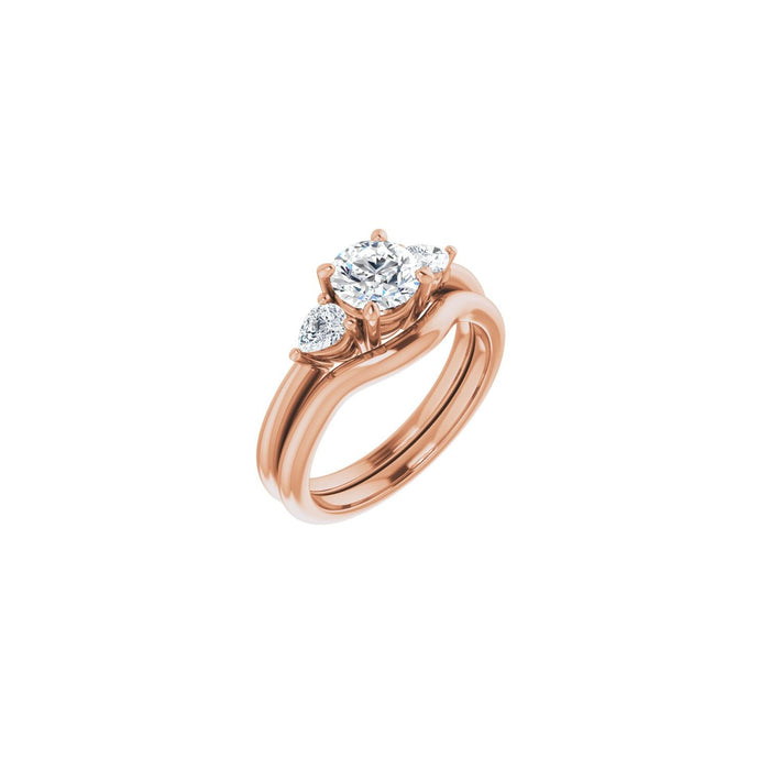 14K Rose Gold 6 mm Round 1/4 CTW Lab-Grown Diamond Semi-Set Engagement Ring