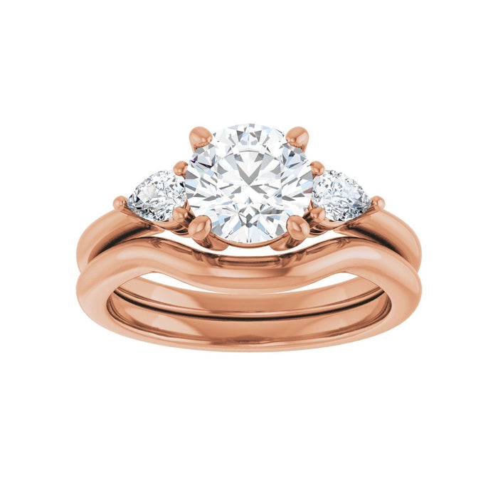 14K Rose Gold 7 mm Round 1/4 CTW Lab-Grown Diamond Semi-Set Engagement Ring