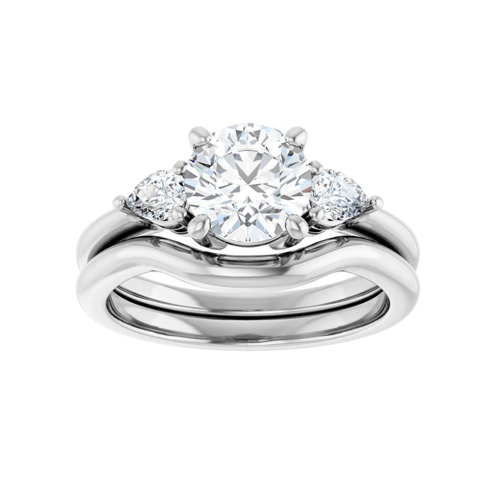 Platinum 7 mm Round 1/4 CTW Lab-Grown Diamond Semi-Set Engagement Ring