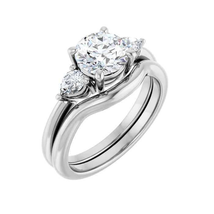 14K White Gold 7 mm Round 1/4 CTW Lab-Grown Diamond Semi-Set Engagement Ring
