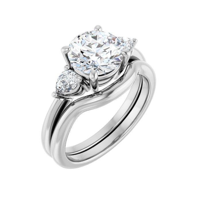 Platinum 8 mm Round 1/4 CTW Lab-Grown Diamond Semi-Set Engagement Ring