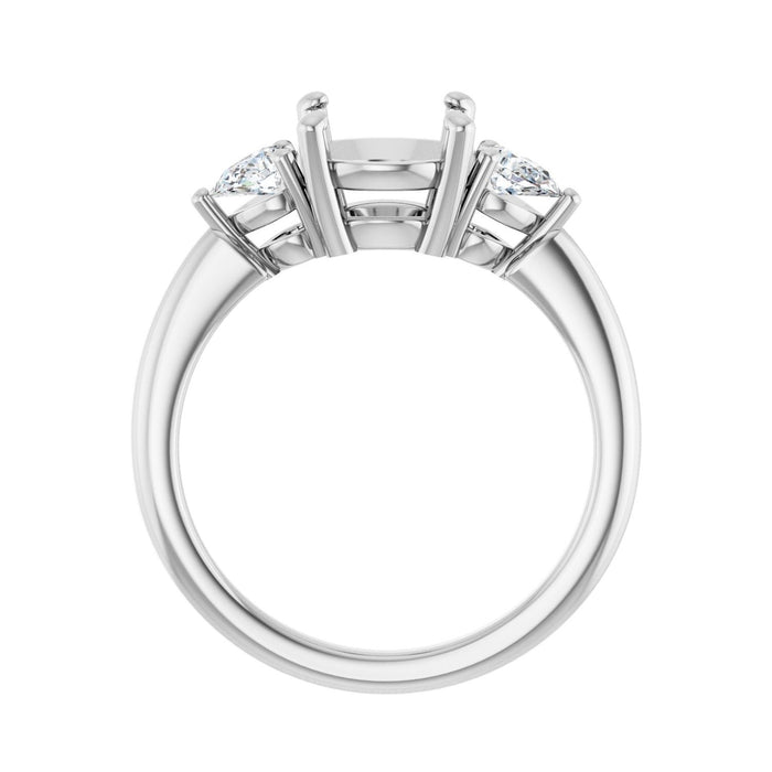 Platinum 8.2 mm Round 1/4 CTW Lab-Grown Diamond Semi-Set Engagement Ring