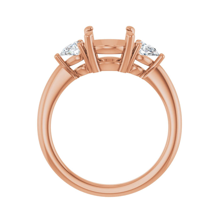 14K Rose Gold 8.2 mm Round 1/4 CTW Lab-Grown Diamond Semi-Set Engagement Ring