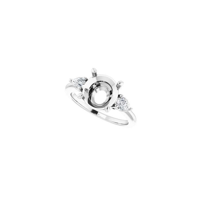 14K White Gold 9.4 mm Round 1/4 CTW Lab-Grown Diamond Semi-Set Engagement Ring