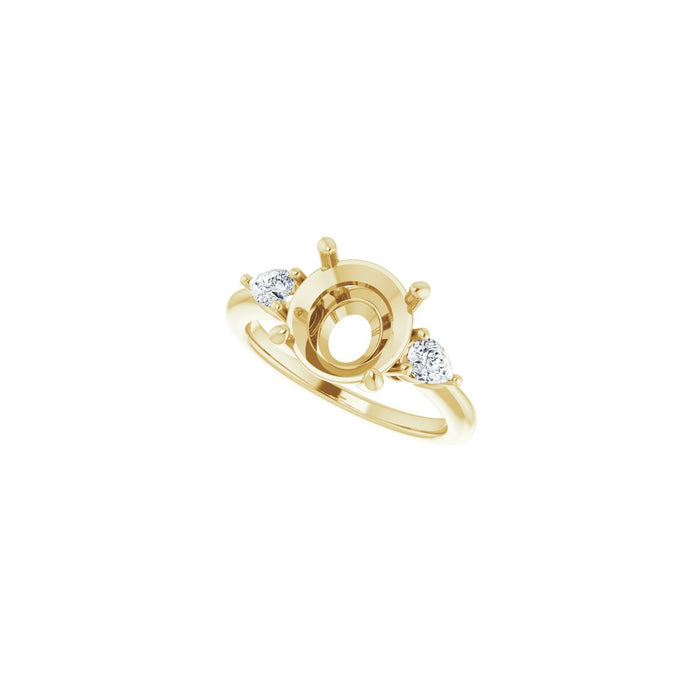 14K Yellow Gold 9.4 mm Round 1/4 CTW Lab-Grown Diamond Semi-Set Engagement Ring