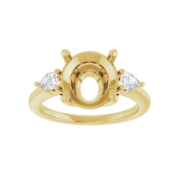 14K Yellow Gold 10 mm Round 1/4 CTW Lab-Grown Diamond Semi-Set Engagement Ring