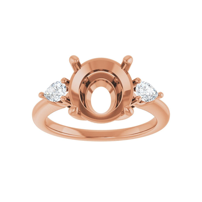 14K Rose Gold 10 mm Round 1/4 CTW Lab-Grown Diamond Semi-Set Engagement Ring