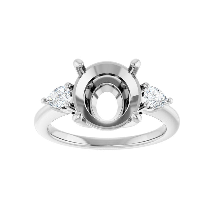 Platinum 10 mm Round 1/4 CTW Lab-Grown Diamond Semi-Set Engagement Ring