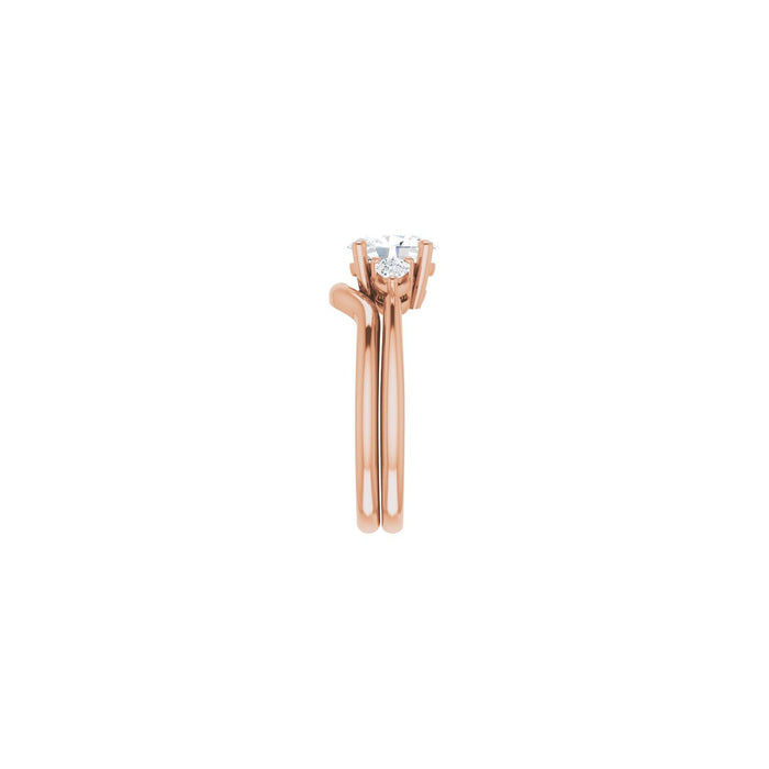 14K Rose Gold 8x6 mm Oval 1/4 CTW Lab-Grown Diamond Semi-Set Engagement Ring