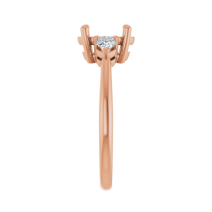 14K Rose Gold 9x7 mm Oval 1/4 CTW Lab-Grown Diamond Semi-Set Engagement Ring