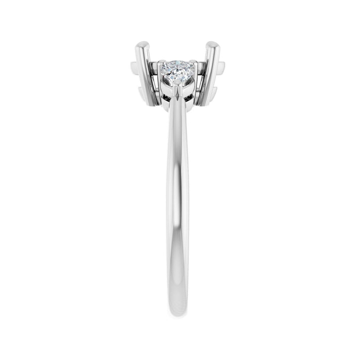 14K White Gold 9x7 mm Oval 1/4 CTW Lab-Grown Diamond Semi-Set Engagement Ring