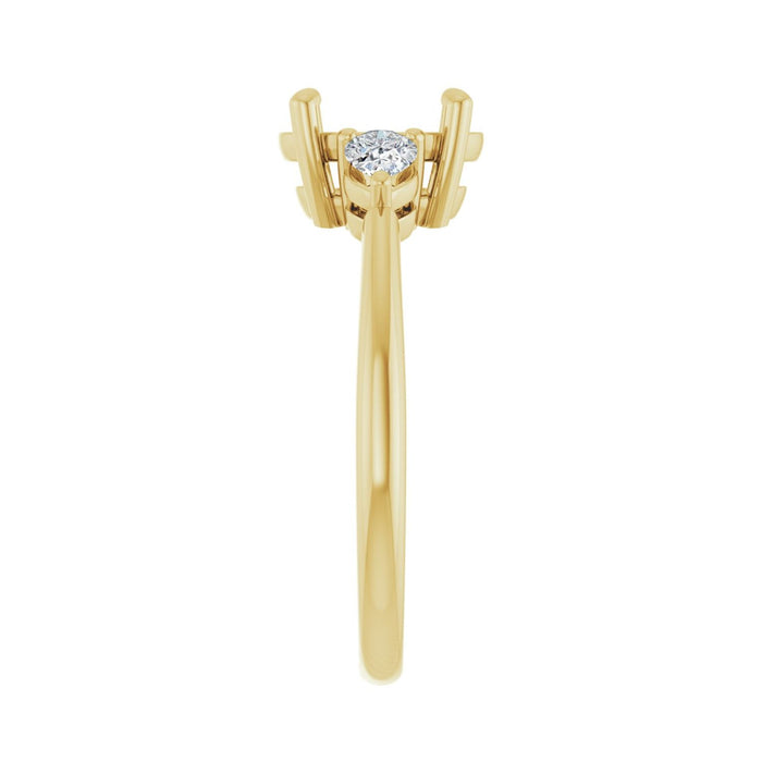 14K Yellow Gold 9x7 mm Oval 1/4 CTW Lab-Grown Diamond Semi-Set Engagement Ring