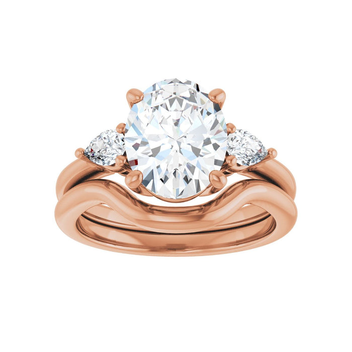14K Rose Gold 10 x 8 mm Oval 1/4 CTW Lab-Grown Diamond Semi-Set Engagement Ring