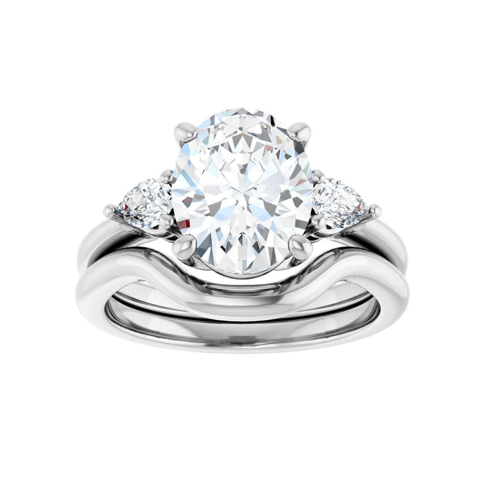 Platinum 10 x 8 mm Oval 1/4 CTW Lab-Grown Diamond Semi-Set Engagement Ring