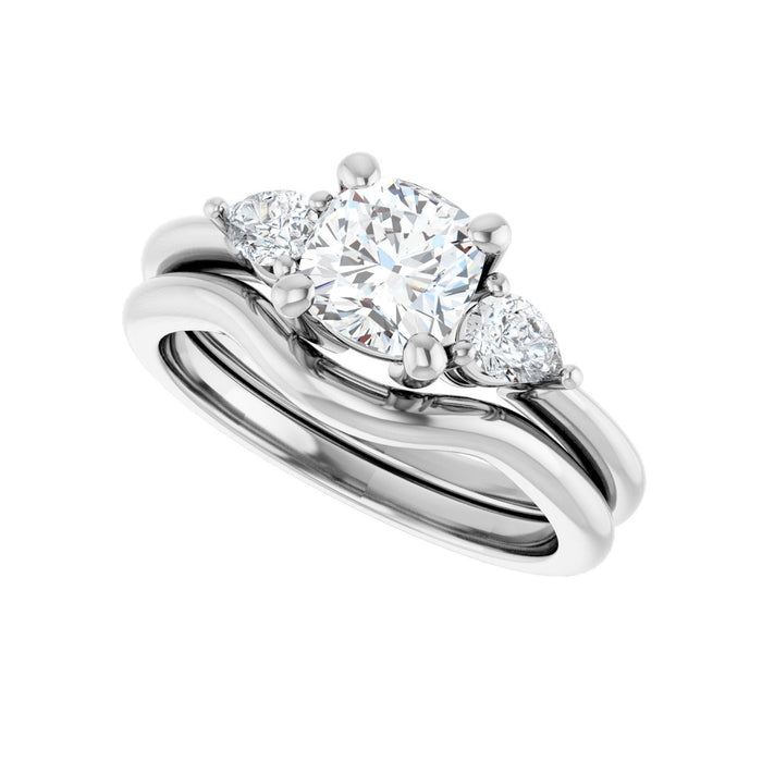 Platinum 6 x 6 mm Cushion 1/4 CTW Lab-Grown Diamond Semi-Set Engagement Ring