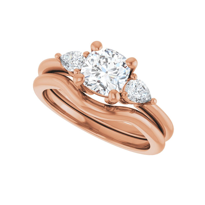 14K Rose Gold 6 x 6 mm Cushion 1/4 CTW Lab-Grown Diamond Semi-Set Engagement Ring