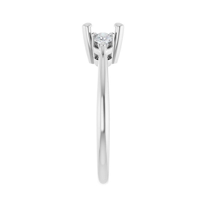 Platinum 6 x 6 mm Cushion 1/4 CTW Lab-Grown Diamond Semi-Set Engagement Ring