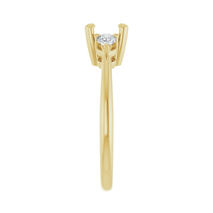 14K Yellow Gold 6 x 6 mm Cushion 1/4 CTW Lab-Grown Diamond Semi-Set Engagement Ring