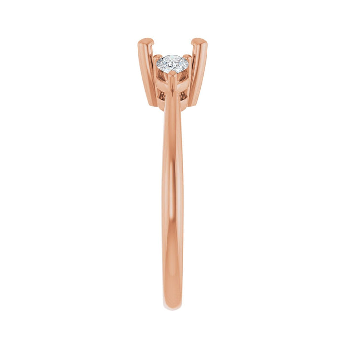 14K Rose Gold 6 x 6 mm Cushion 1/4 CTW Lab-Grown Diamond Semi-Set Engagement Ring