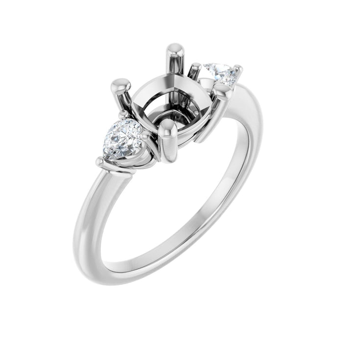 14K White Gold 7 x 7 mm Cushion 1/4 CTW Lab-Grown Diamond Semi-Set Engagement Ring