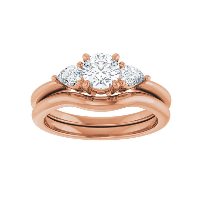 14K Rose Gold 5.2 mm Round 1/4 CTW Lab-Grown Diamond Semi-Set Engagement Ring