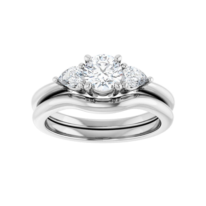 14K White Gold 5.2 mm Round 1/4 CTW Lab-Grown Diamond Semi-Set Engagement Ring