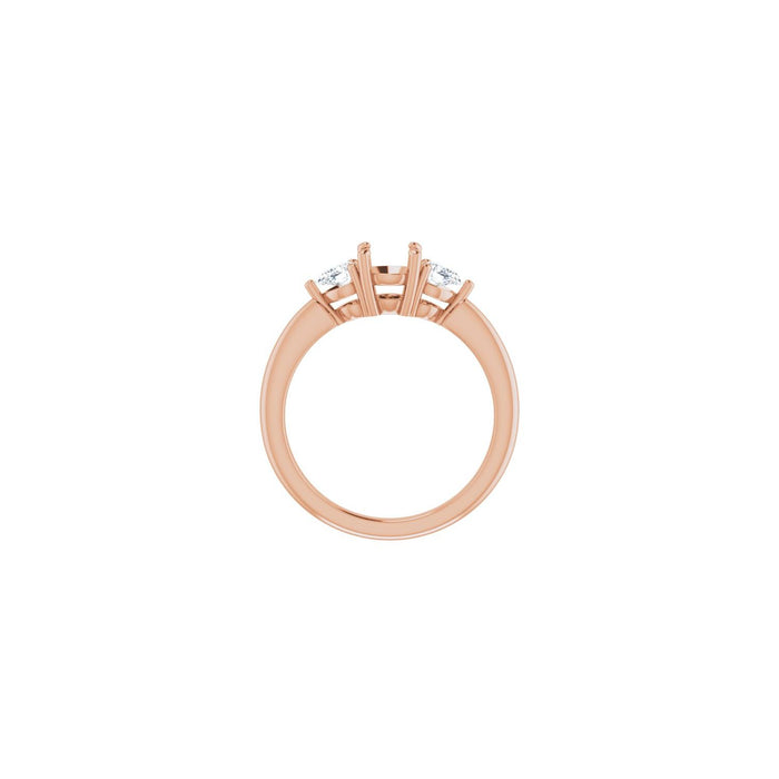 14K Rose Gold 5.5 mm Round 1/4 CTW Lab-Grown Diamond Semi-Set Engagement Ring