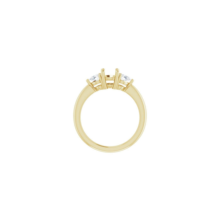 14K Yellow Gold 5.5 mm Round 1/4 CTW Lab-Grown Diamond Semi-Set Engagement Ring
