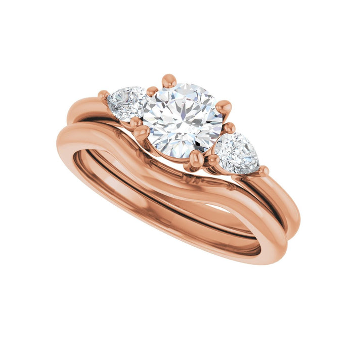 14K Rose Gold 5.8 mm Round 1/4 CTW Lab-Grown Diamond Semi-Set Engagement Ring